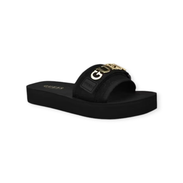 Guess Sandalia Negro logo Peers
