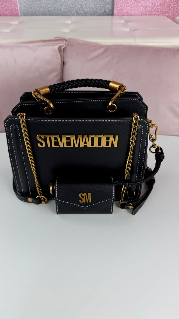 Steve Madden Crossbody Black-Gold Luxury