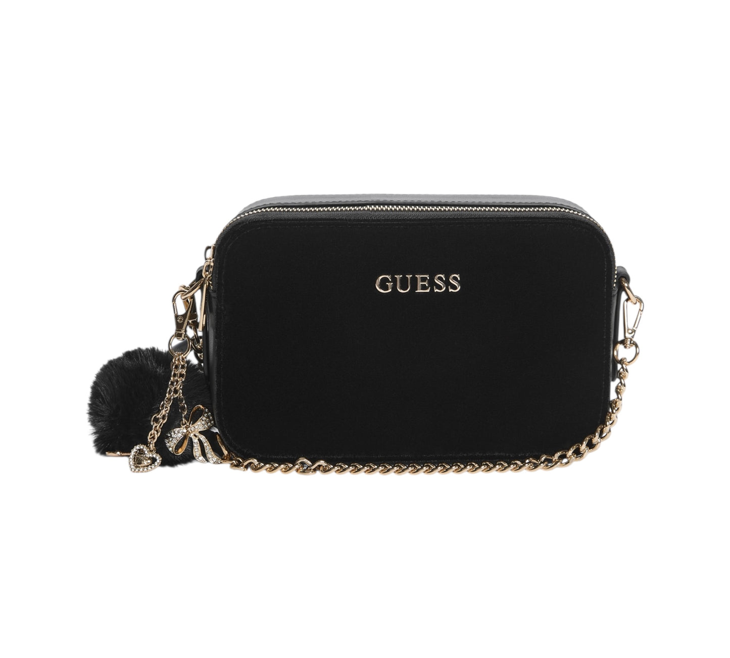 Guess Holly Velvet Crossbody Black