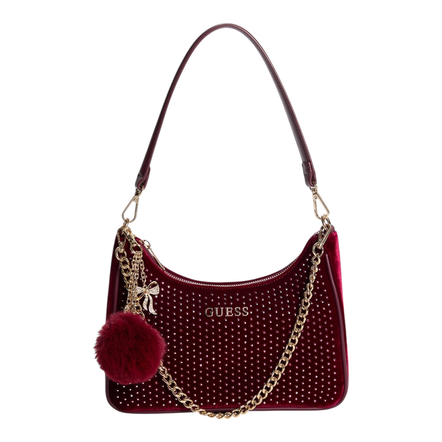 Guess Holly Velvet Shoulder BAG Wine