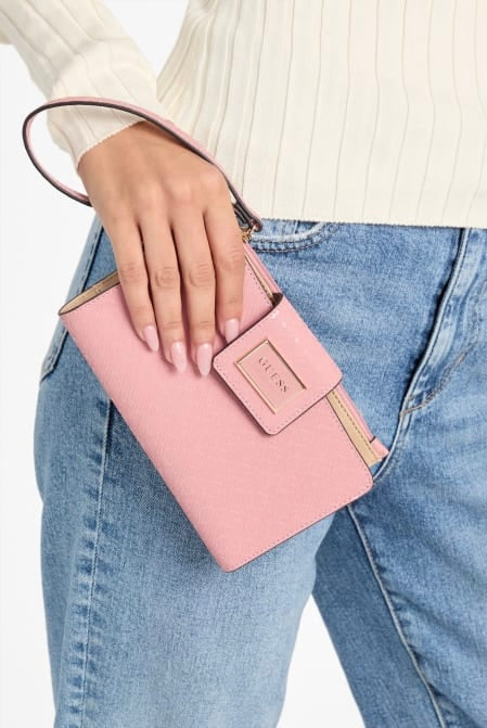 Guess Billetera Phone Shiny Rosa