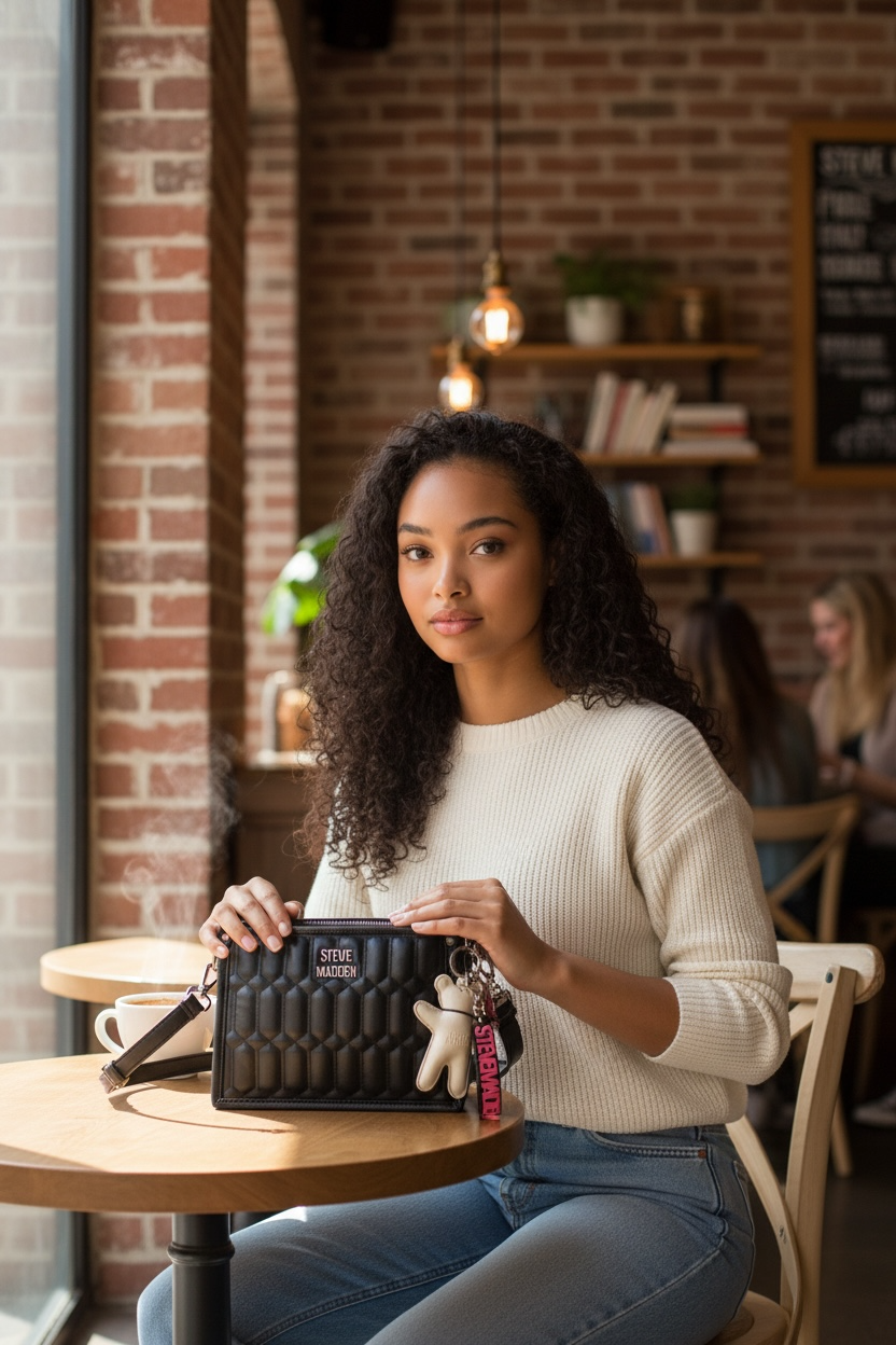 Steve Madden Crossbody GIFT Set Charms Black
