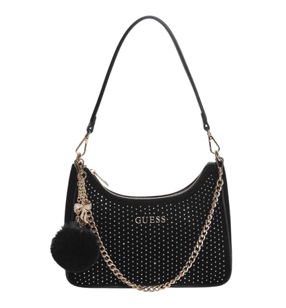 Guess Holly Velvet Shoulder BAG Black