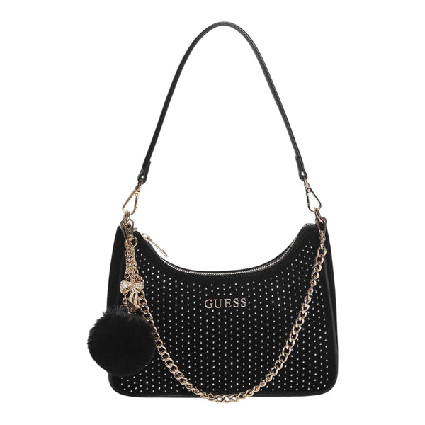 Guess Holly Velvet Shoulder BAG Black