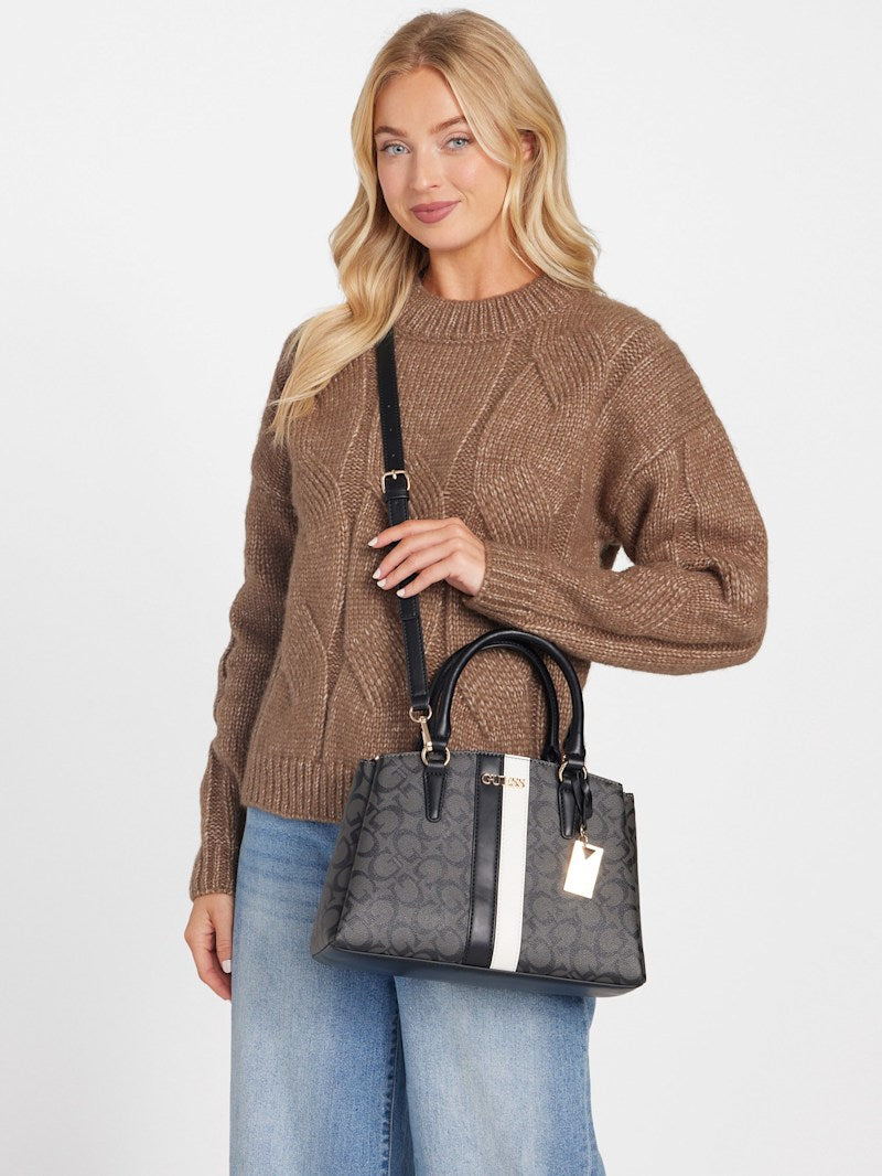 Guess Satchel Kyrie Black Lines