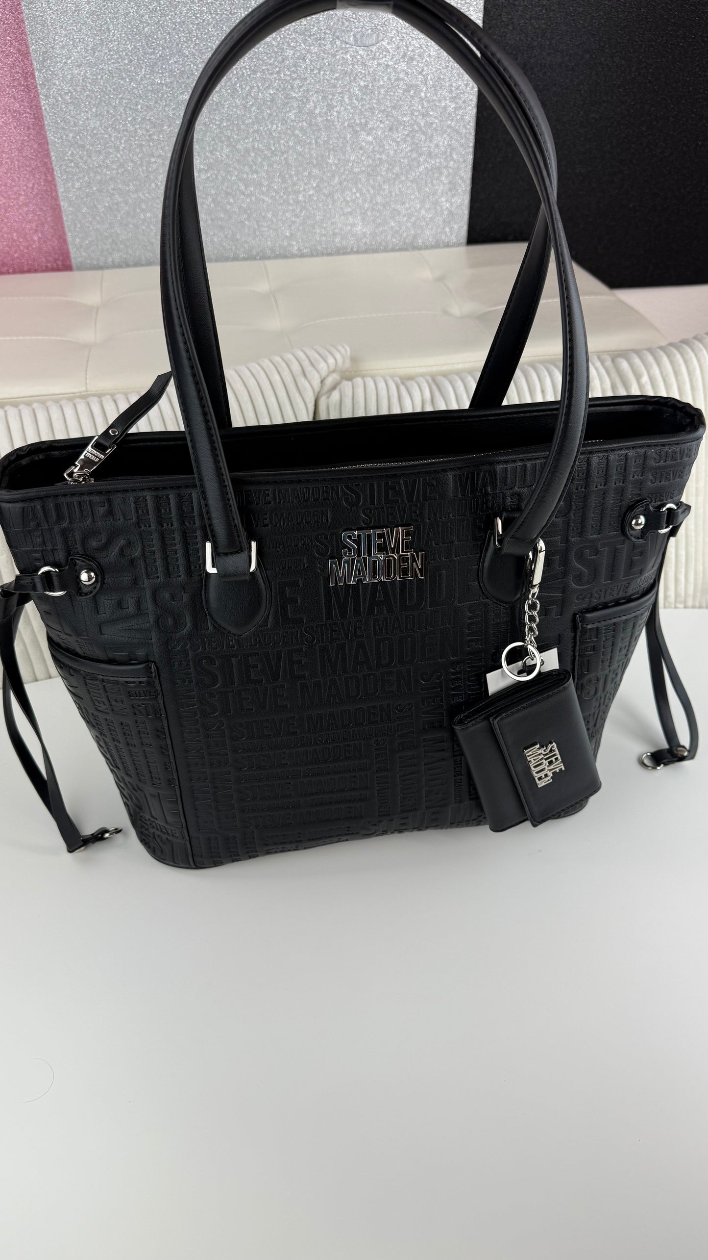 Steve Madden Tote BAG Black logos