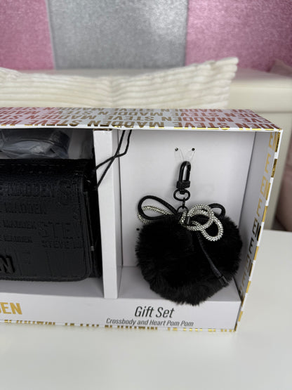 Steve Madden GIFT Set Crossbody Wallet Black CHARM 🖤