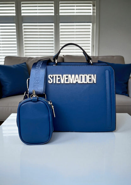 Steve Madden Crossbody Azul claro Brillante
