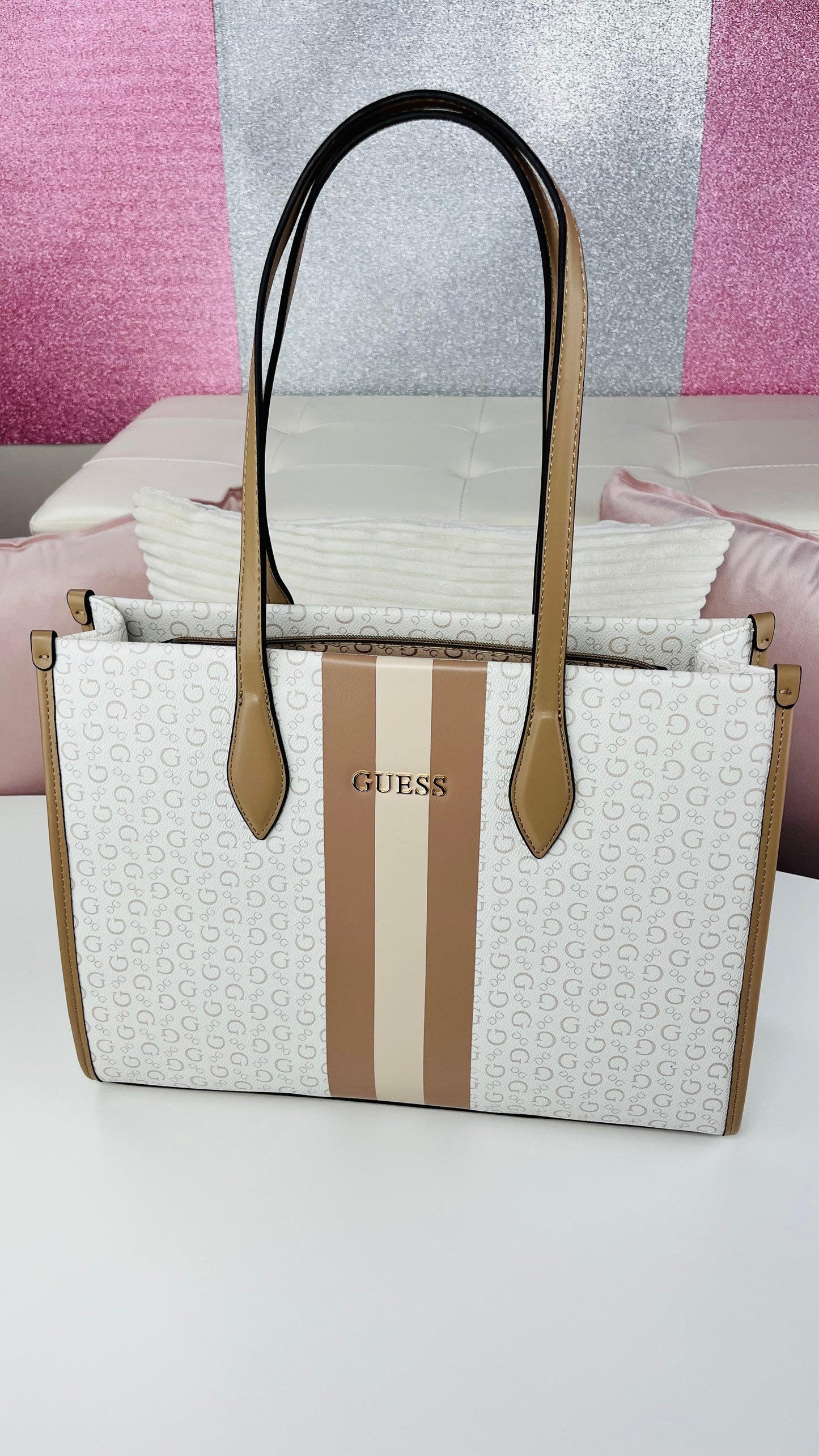 Guess Tote BAG Beige franjas