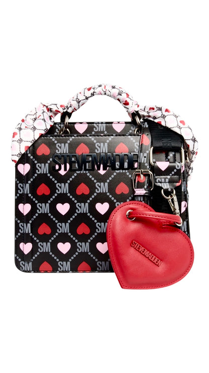 Steve Madden Crossbody Hearts Black