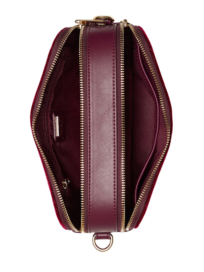 Guess Holly Velvet Crossbody Wine