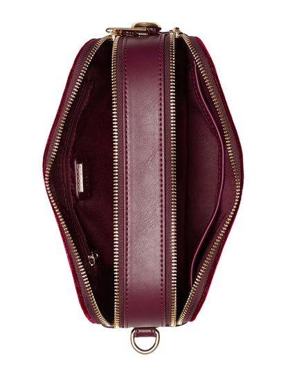 Guess Holly Velvet Crossbody Wine