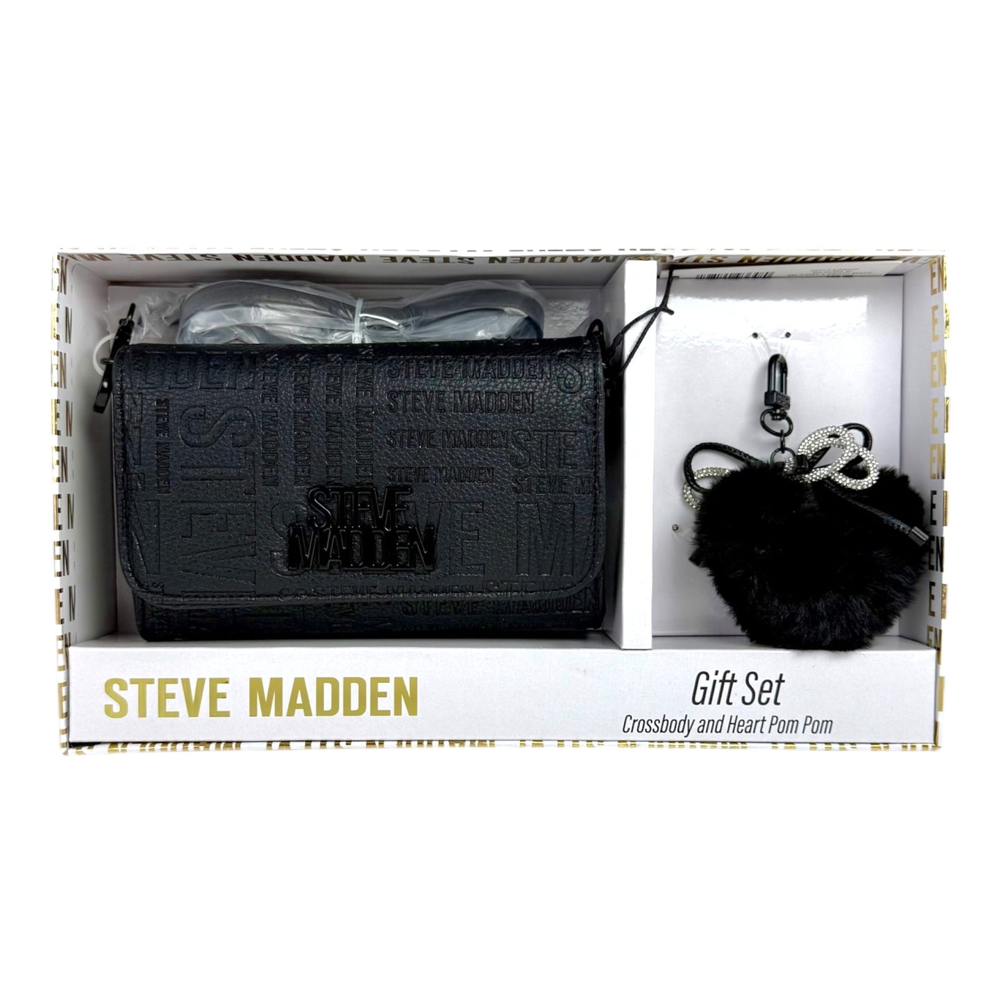 Steve Madden GIFT Set Crossbody Wallet Black CHARM 🖤