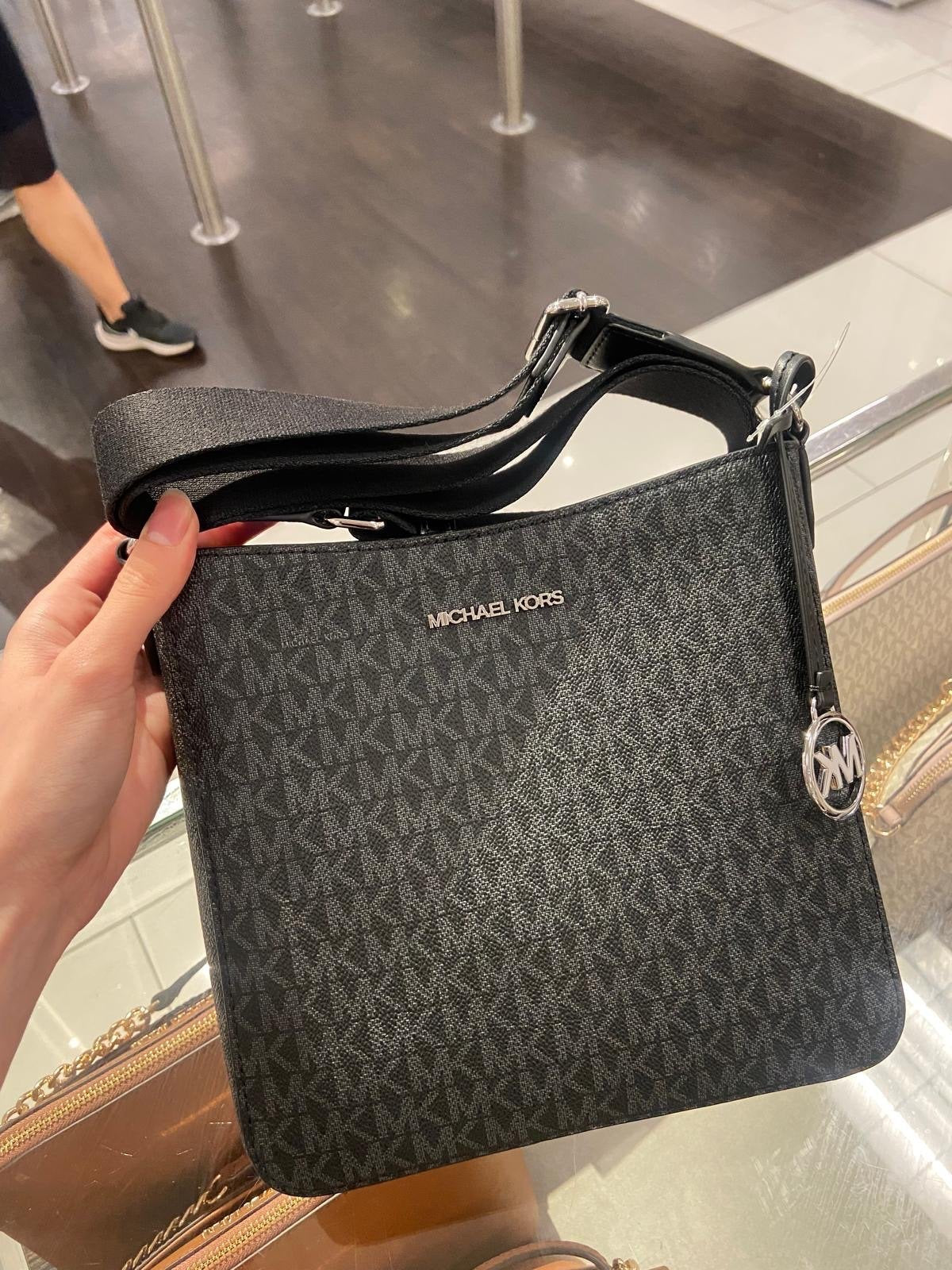 Michael Kors Jet Set Crossbody logotipo EXC Negro