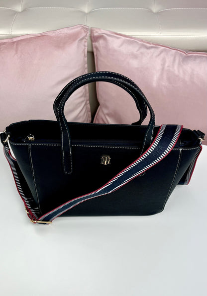 Tommy Hilfiger Satchel Negro - Navy Strap