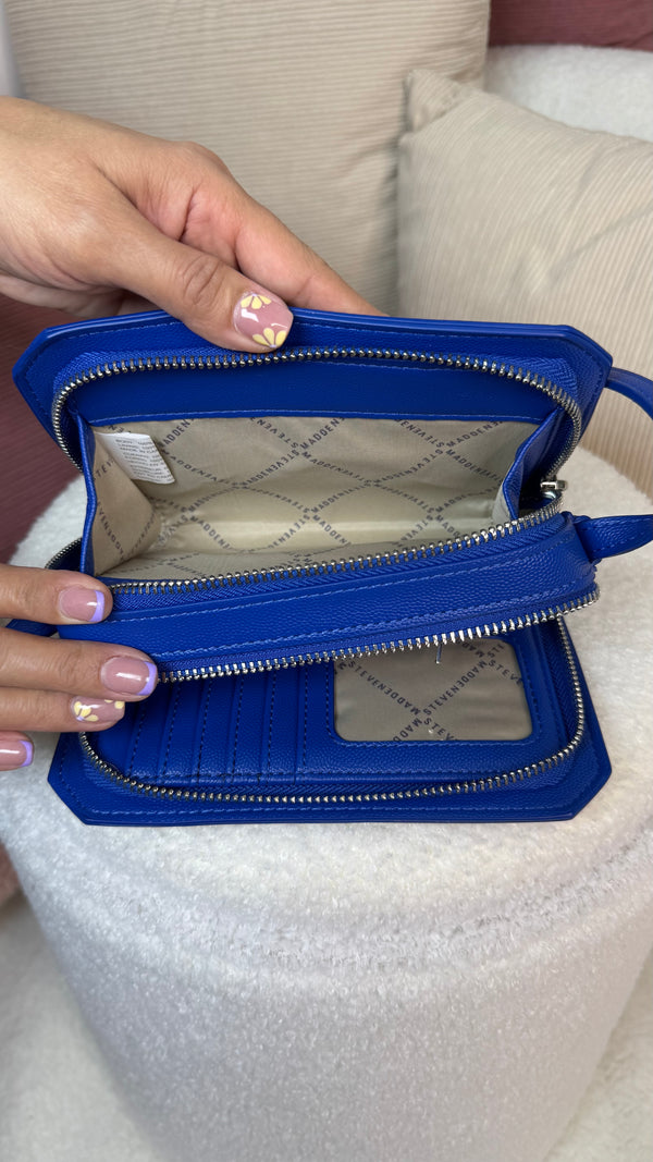 Steve Madden Mini Crossbody y Billetera azul