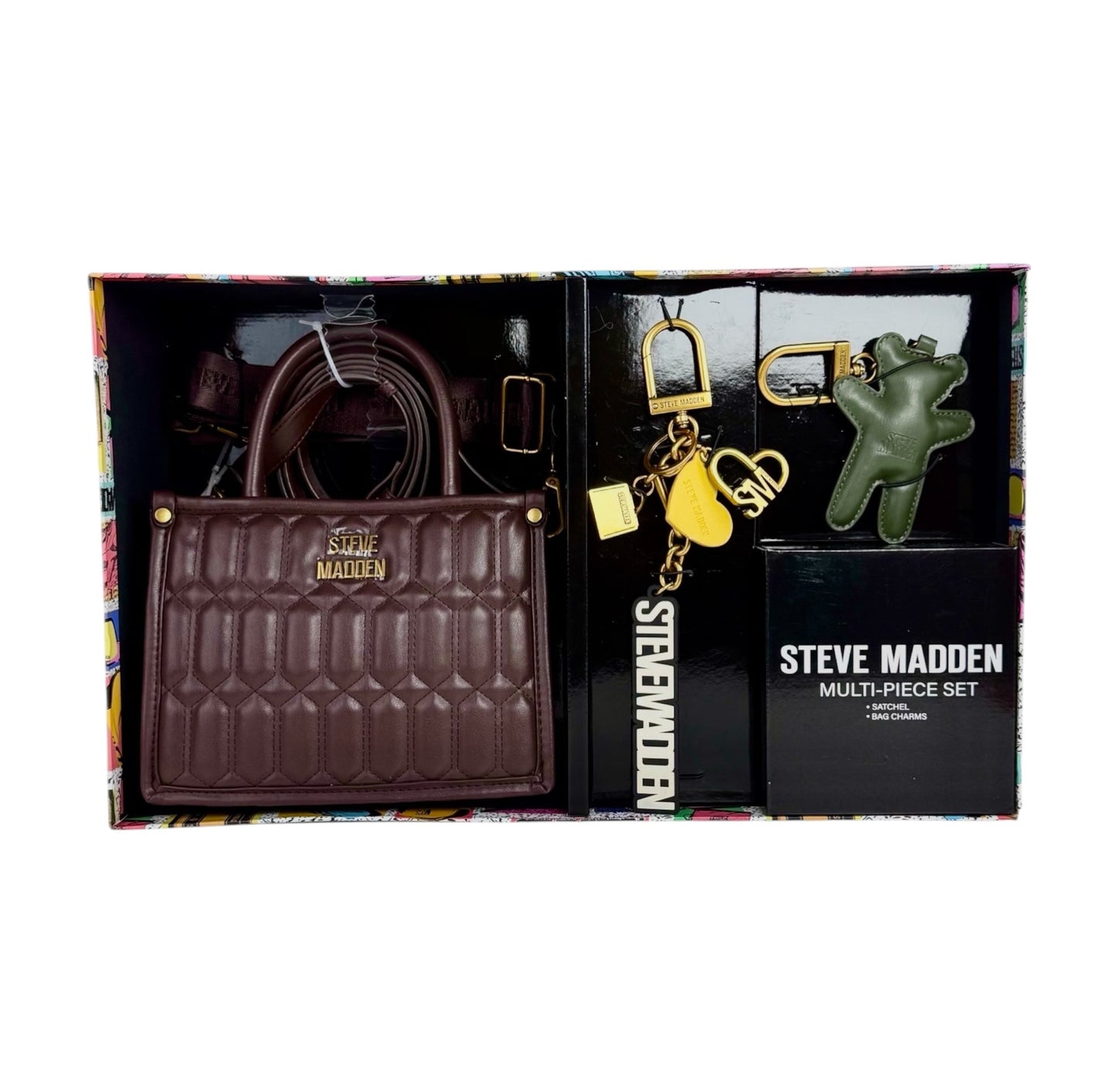 Steve Madden Crossbody GIFT Set Charms Brown