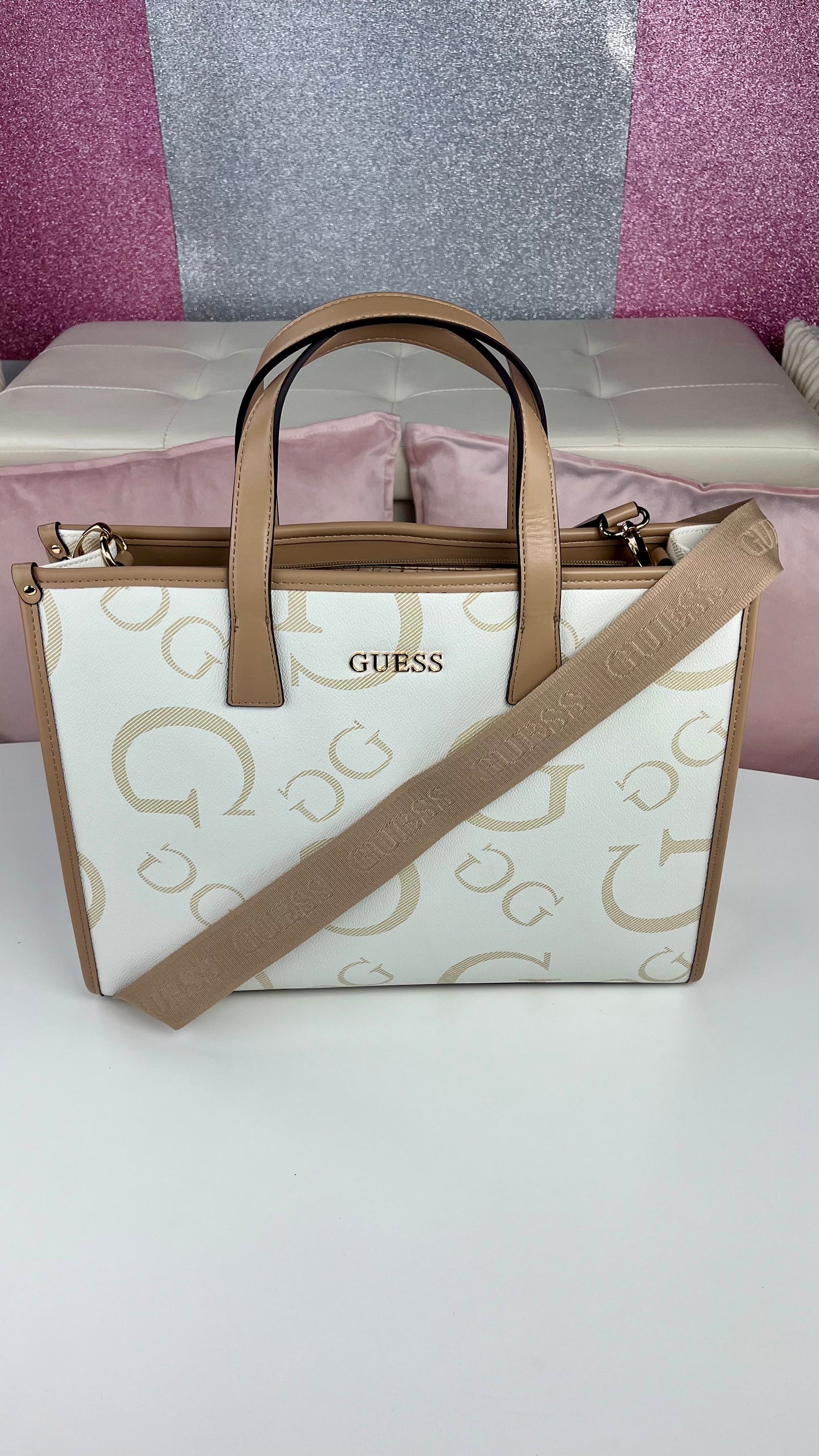 Guess Tote BAG Beige y Crossbody