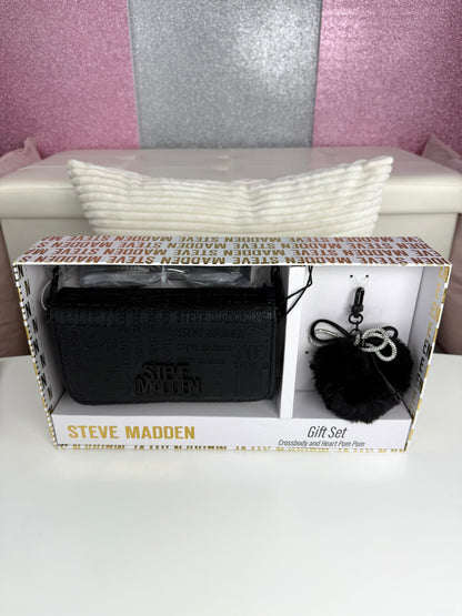 Steve Madden GIFT Set Crossbody Wallet Black CHARM 🖤