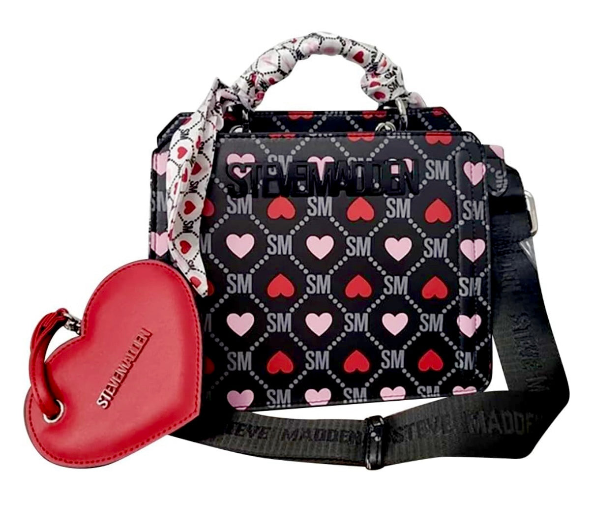 Steve Madden Crossbody Hearts Black