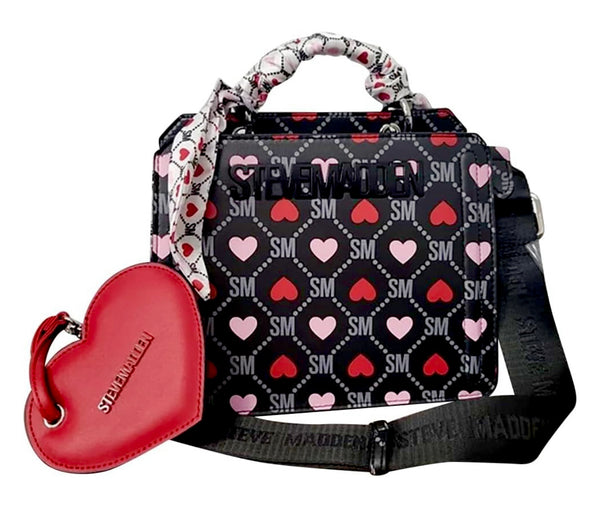 Steve Madden Crossbody Hearts Black