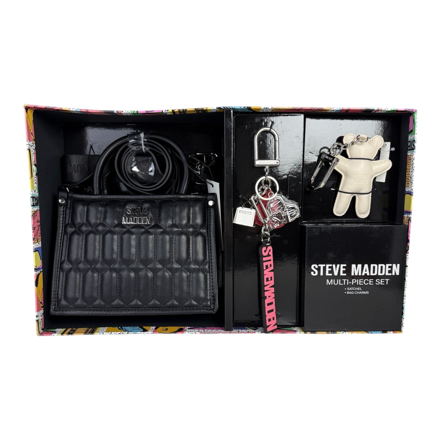 Steve Madden Crossbody GIFT Set Charms Black
