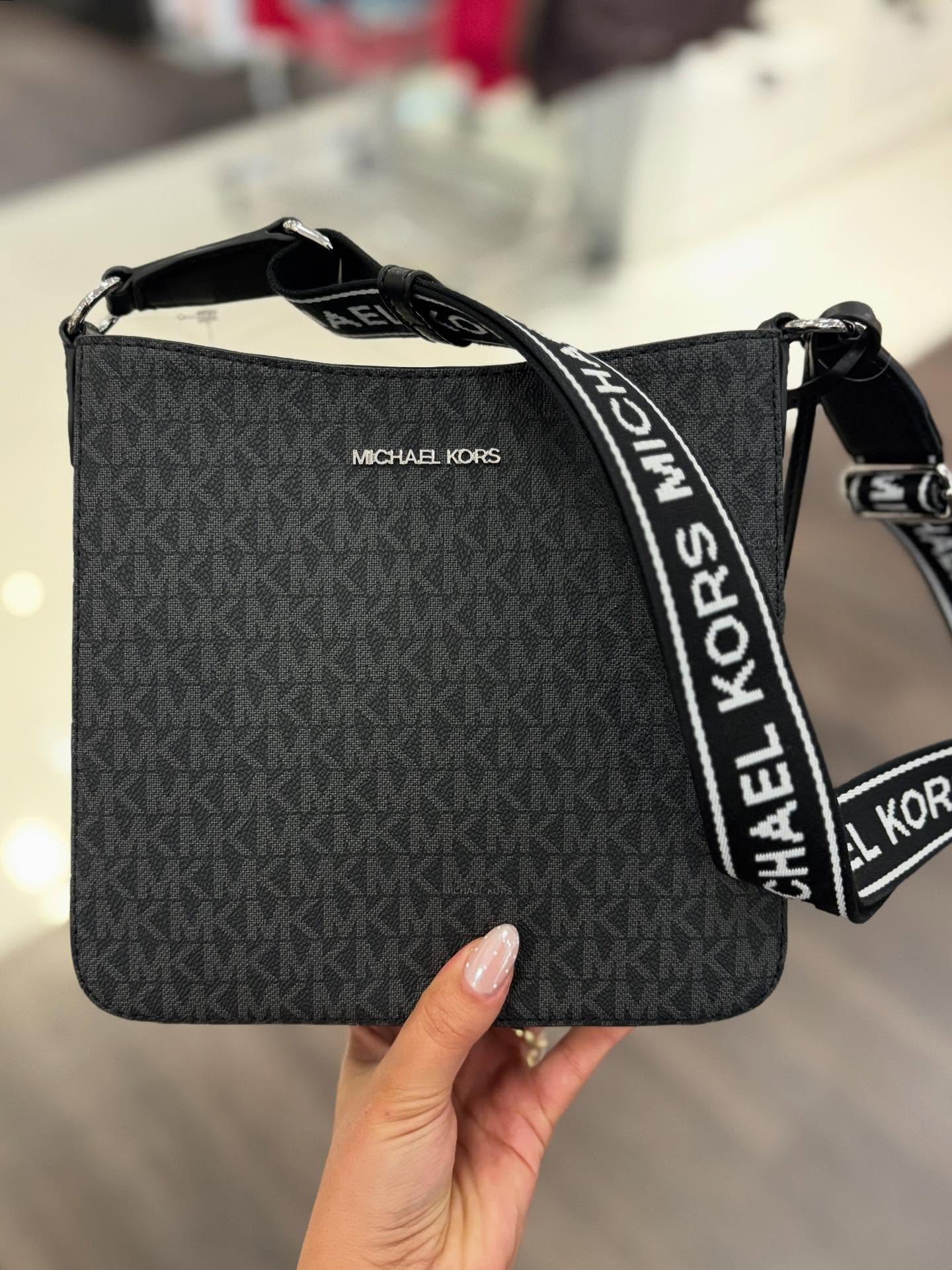 Michael Kors Jet Set Crossbody logotipo EXC Negro