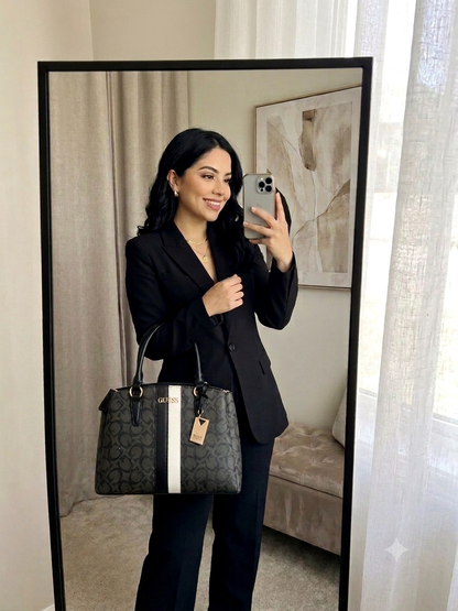 Guess Satchel Kyrie Black Lines